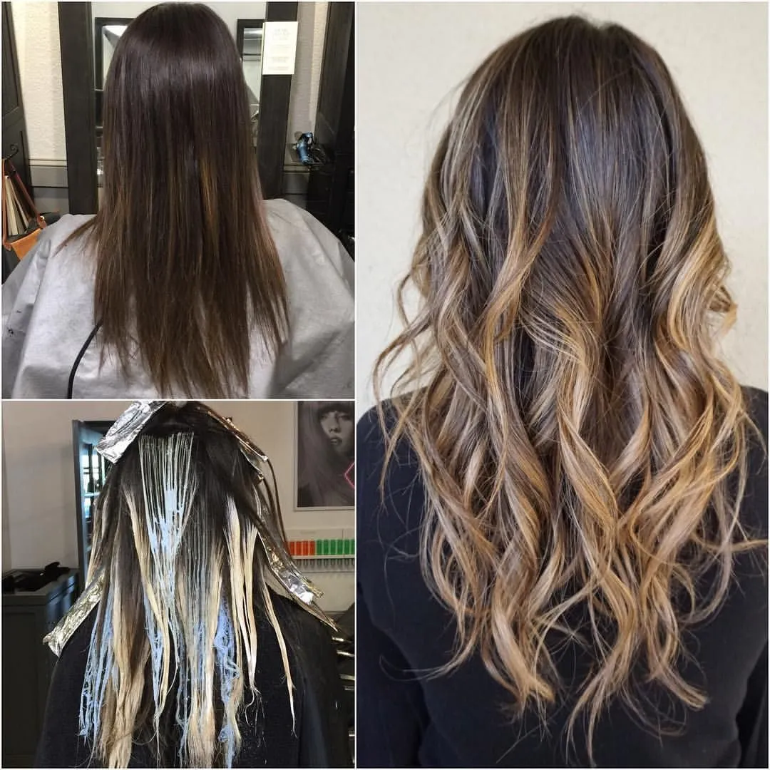 Визуальное руководство по: балаяж техника окрашивания