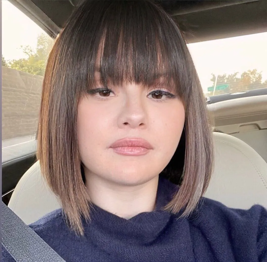 Визуальное объяснение: челка для круглого лица