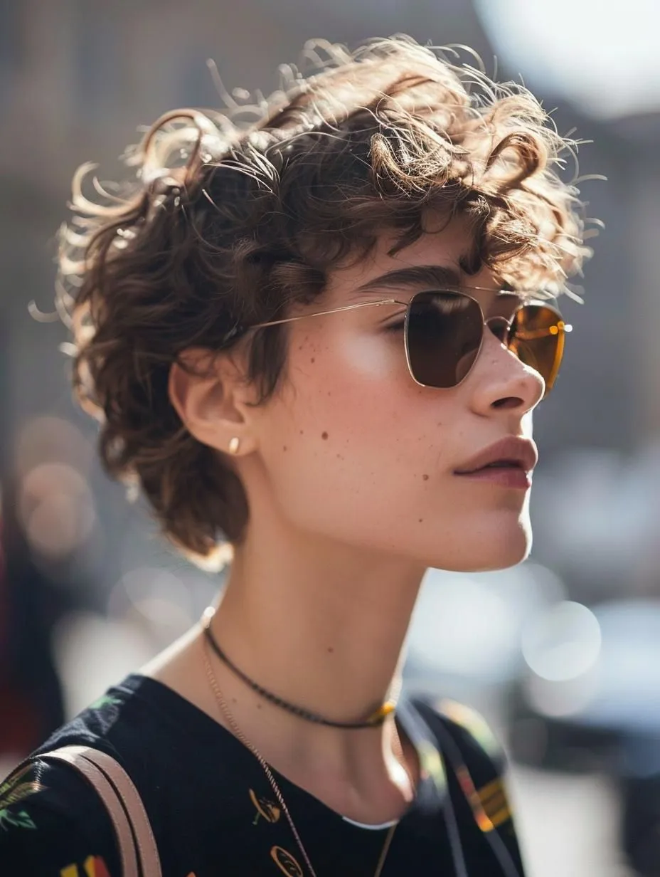 Визуальное объяснение: короткие кудрявые волосы