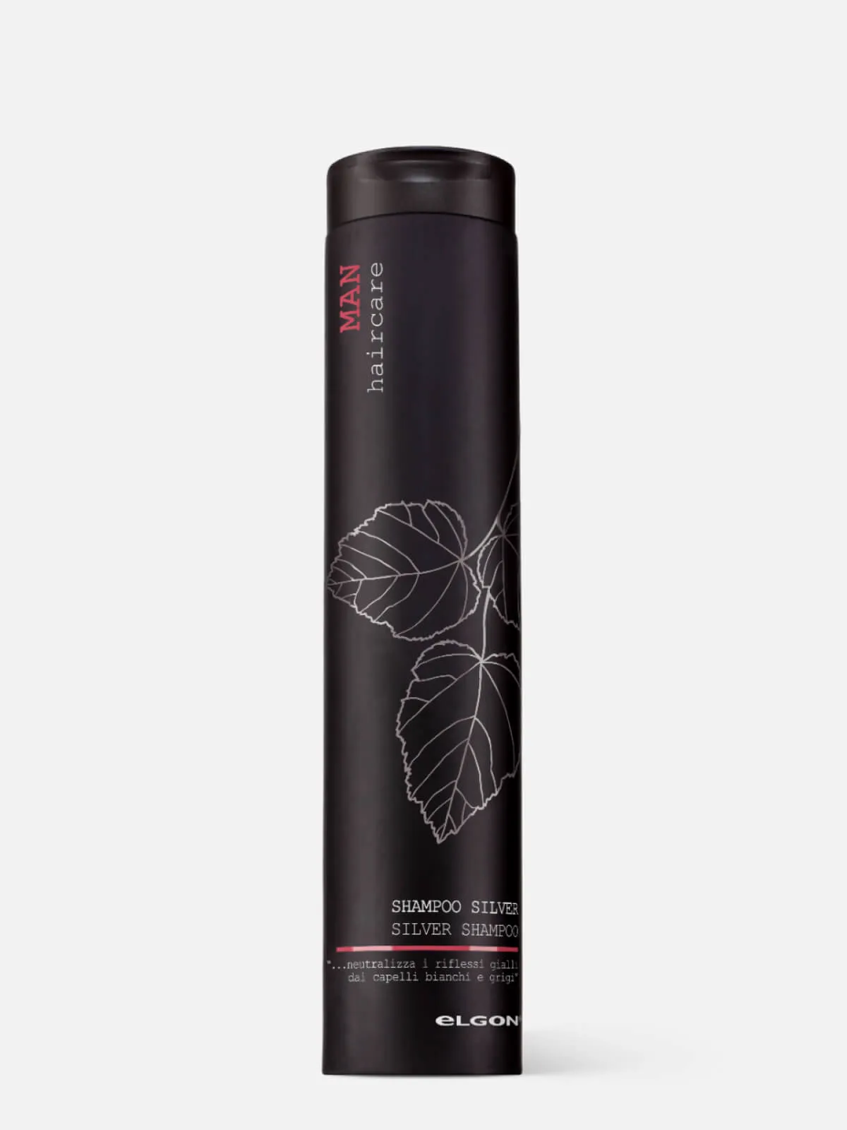 Бутылочка профессионального шампуня для седых волос на полке в ванной комнате, средство для ухода и подготовки к окрашиванию