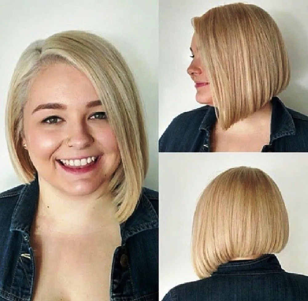 Женские стрижки для круглого лица: примеры асимметричного боба, пикси с удлинением и каскада с длинными слоями