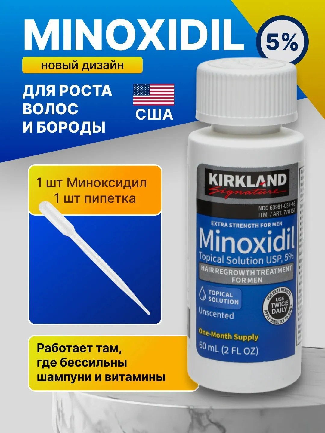 Визуальное руководство по: миноксидил для мужчин