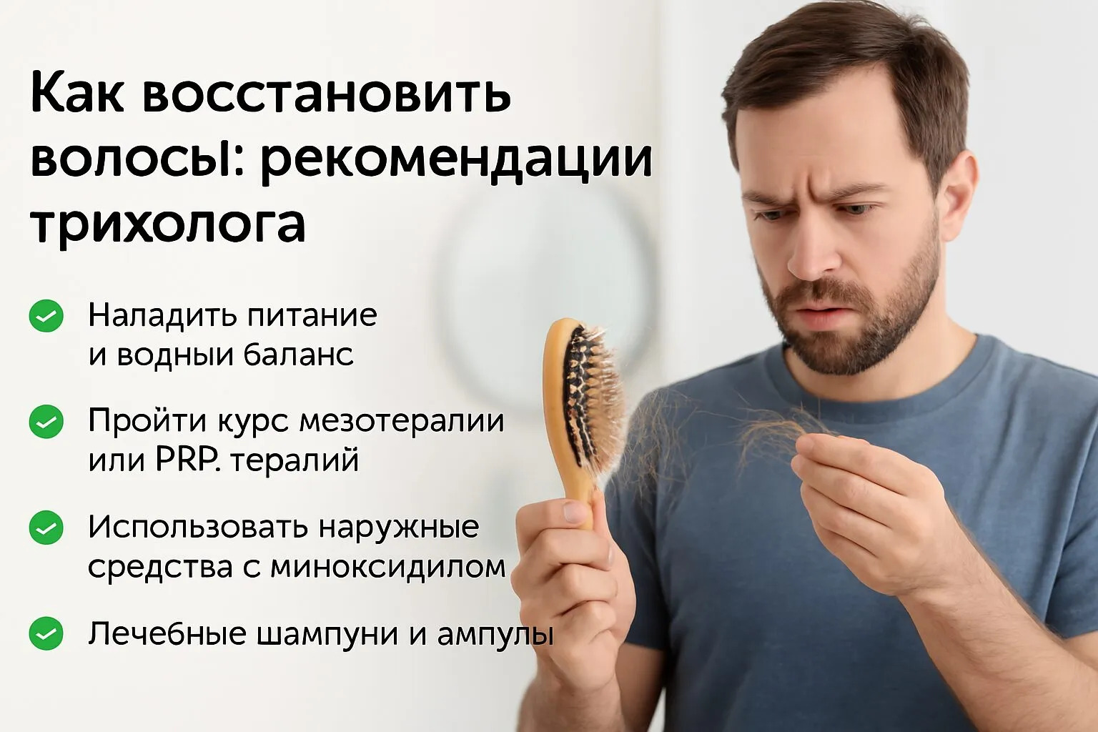Визуальное объяснение: сильное выпадение волос что делать