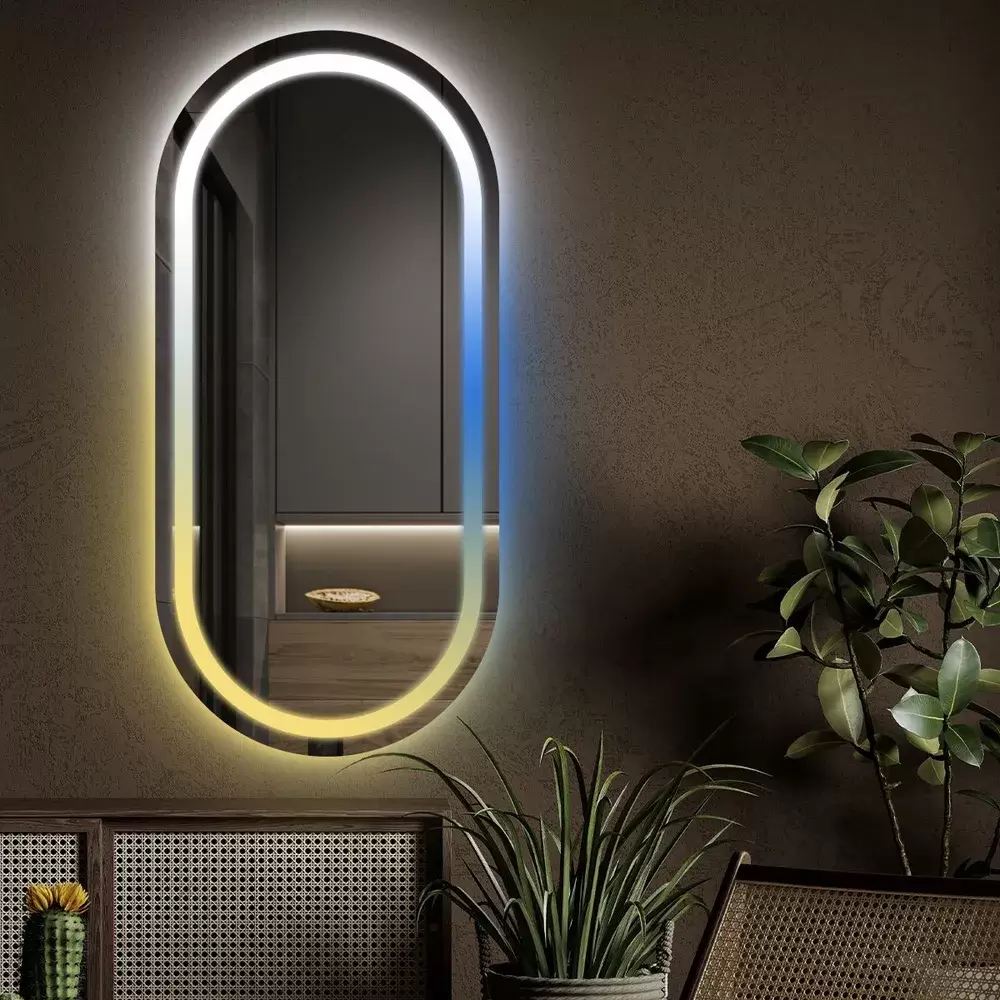 Визуальное объяснение: зеркало овальное с подсветкой